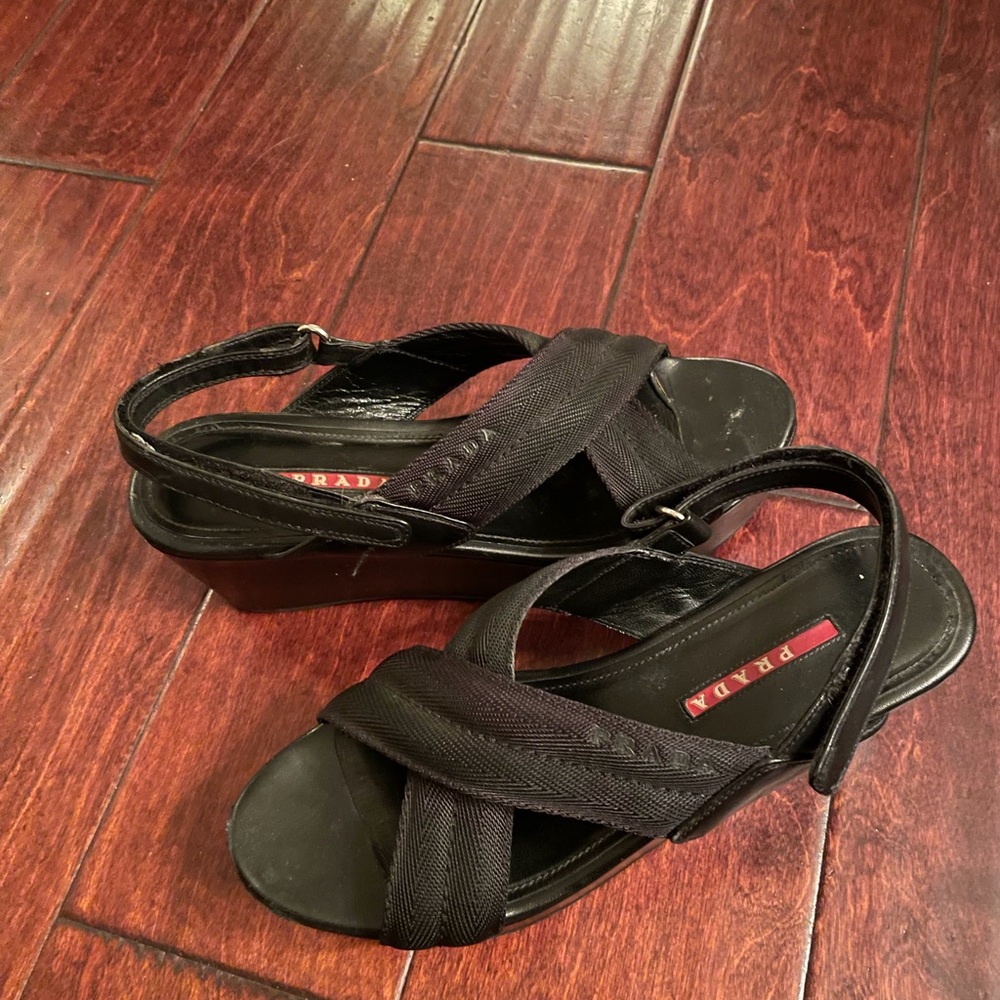 Black Authentic Prada platform sandal size 7/37. - Picture 7 of 9